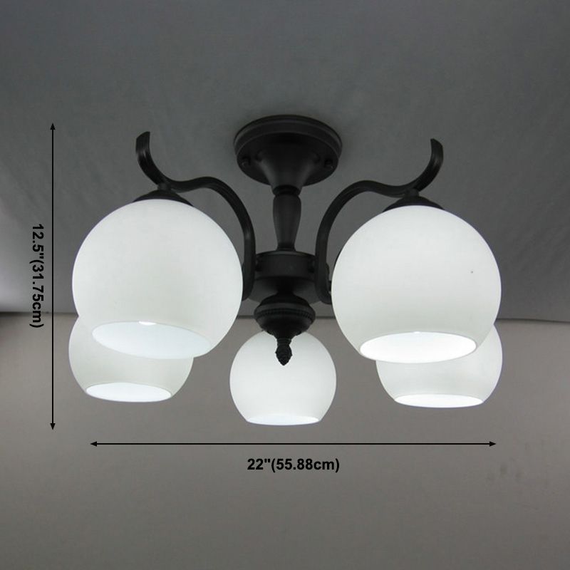 Minimalistische inbouwplafondlamp Traditionele plafondlamp met glazen kap voor slaapkamer