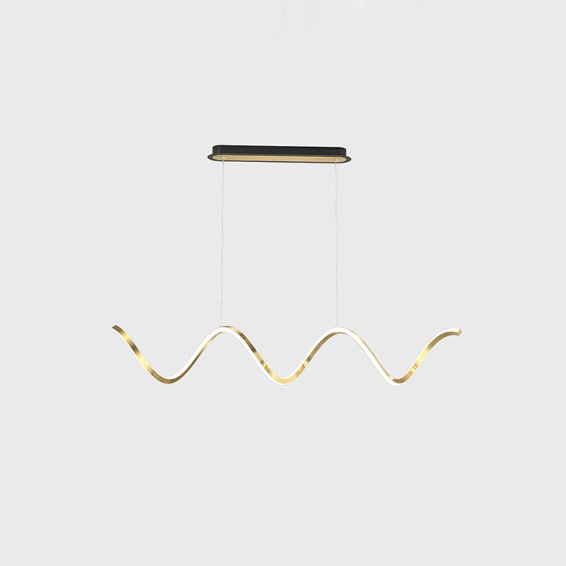 Modern Minimalist LED Island Light Acrylic Linear Hanging Lamp for Dining Room
