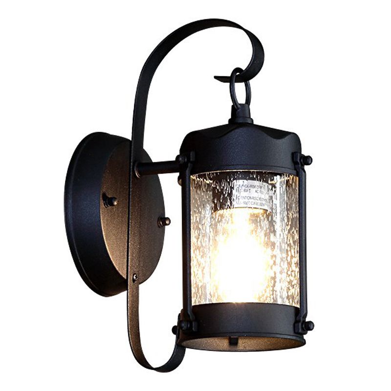 Style géométrique de style industriel lumières en métal 1 éclairage mural léger en noir