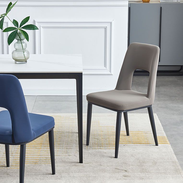 Sillas de comedor industriales de metal, respaldo abierto sin brazos, silla lateral para uso doméstico