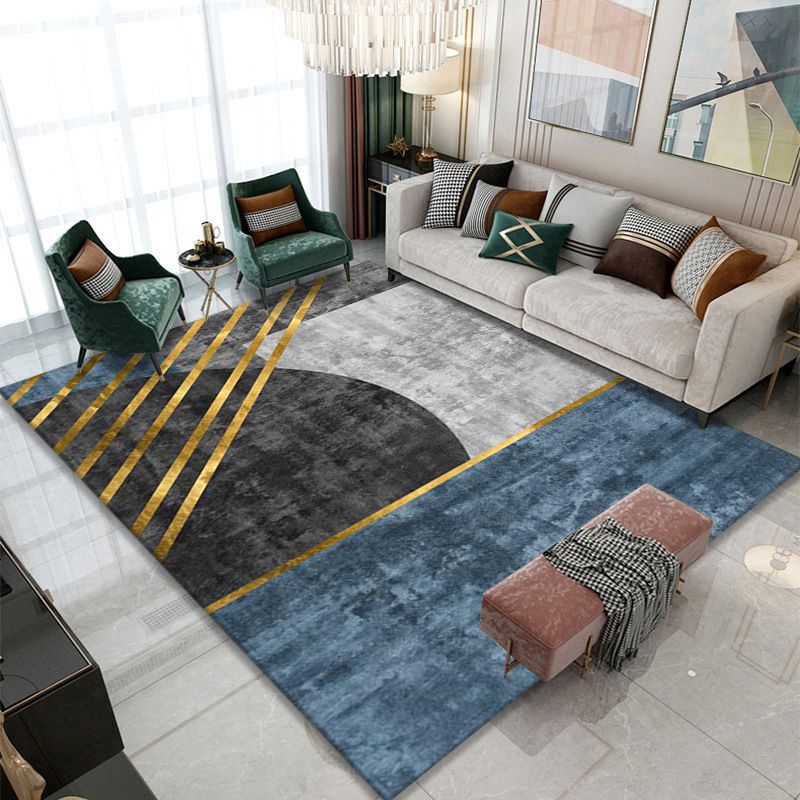 Licht grafisch modern tapijt polyester driehoek tapijt niet-slip achterste tapijt voor woonkamer