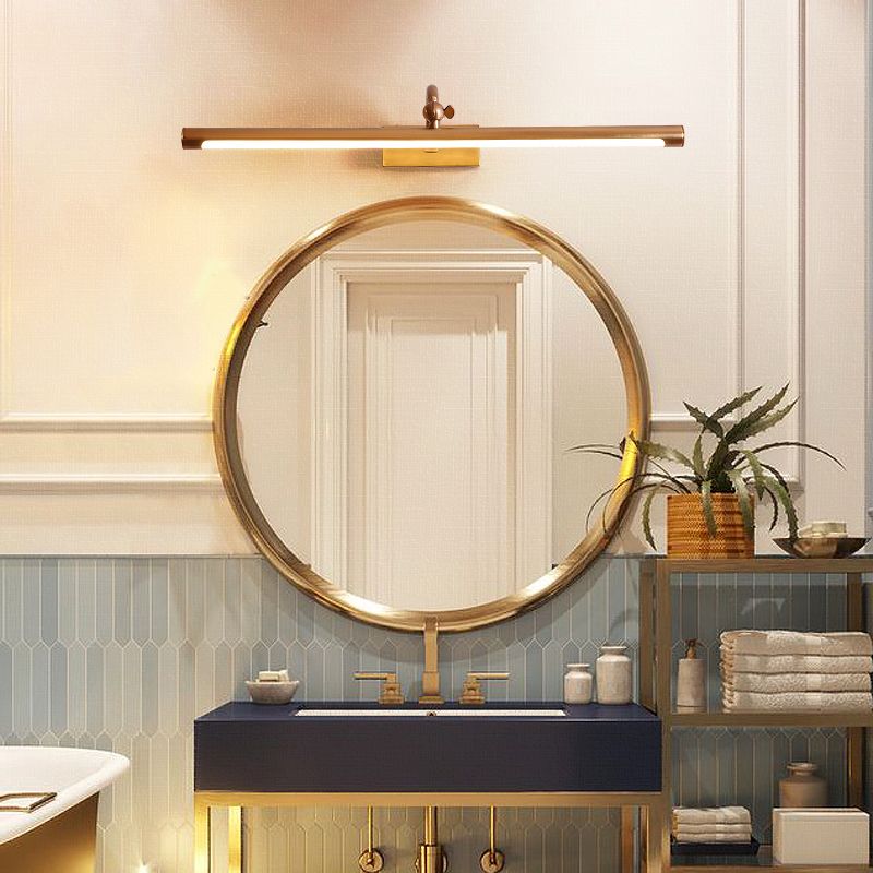 1 lichte metalen wandverlichting moderne spiegel lineaire wandgemonteerd verlichtingsbeveiliging