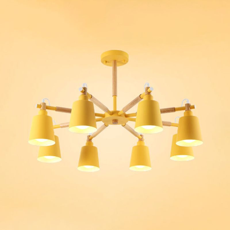 Nordic Multi Head Macron Chandelier Metal Chandelier Lighting Fixtures for Bedroom