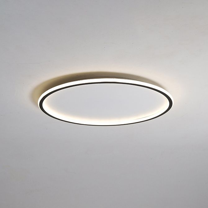 Circular Flush Ceiling Light Fixture Modern Metal LED Black Flush Mount Light Fixture