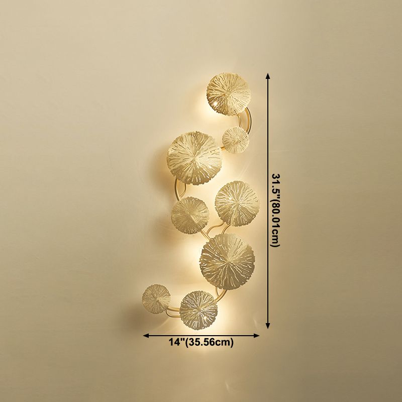 Unique Shape Metal Wall Light Modern Style Multi Lights Wall Mount Light Fixture in Gold