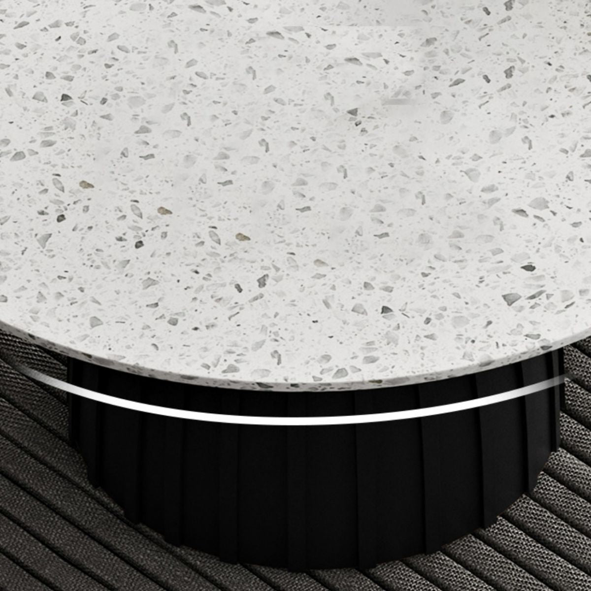 Round Terrazzo Pedestal Coffee Table Modern 2 Bunching Cocktail Tables