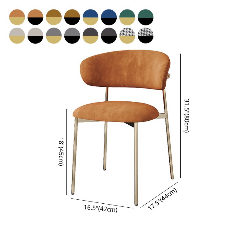 Silla lateral tapizada escandinava para restaurante, silla de comedor con parte trasera abierta y acabado mate