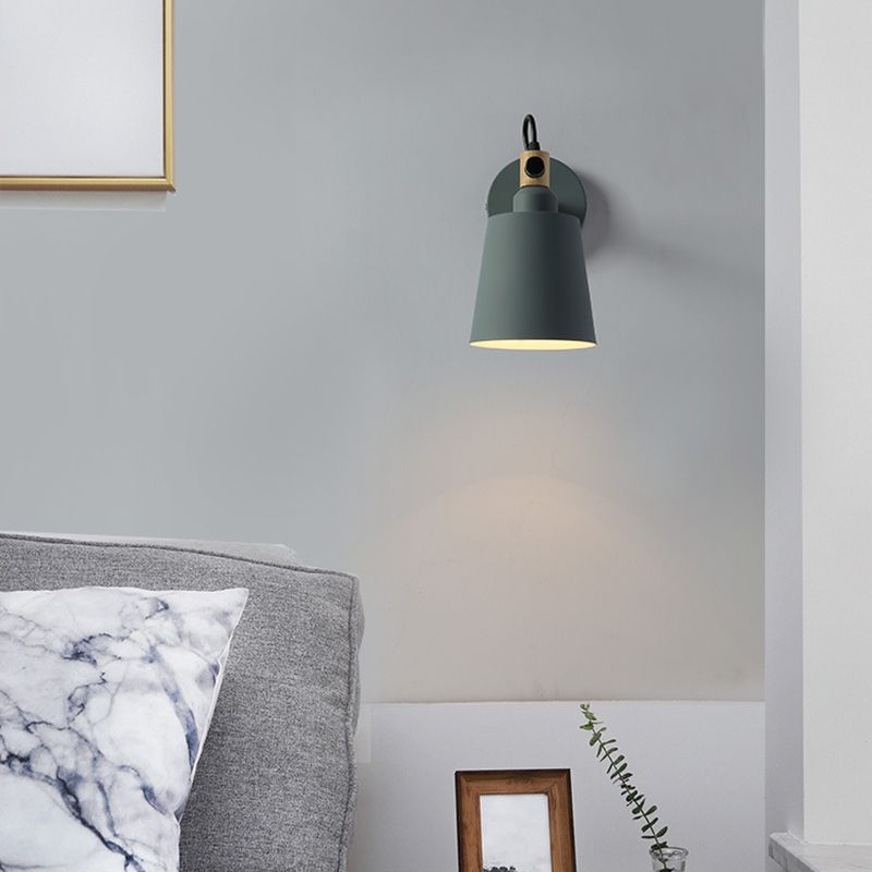 Modernism Metal Shaded Wall Light 1 Light Polish Finish Lighting for Hallway