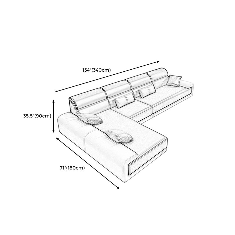 Sezione braccio superiore del cuscino moderno 133,86 "LX 70,87" W x 35,43 "H divano posteriore alto con chaise