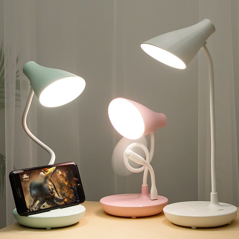 Modern Cone Table Lamp Plastic 1 Light Night Table Lamps in Multi-Colored
