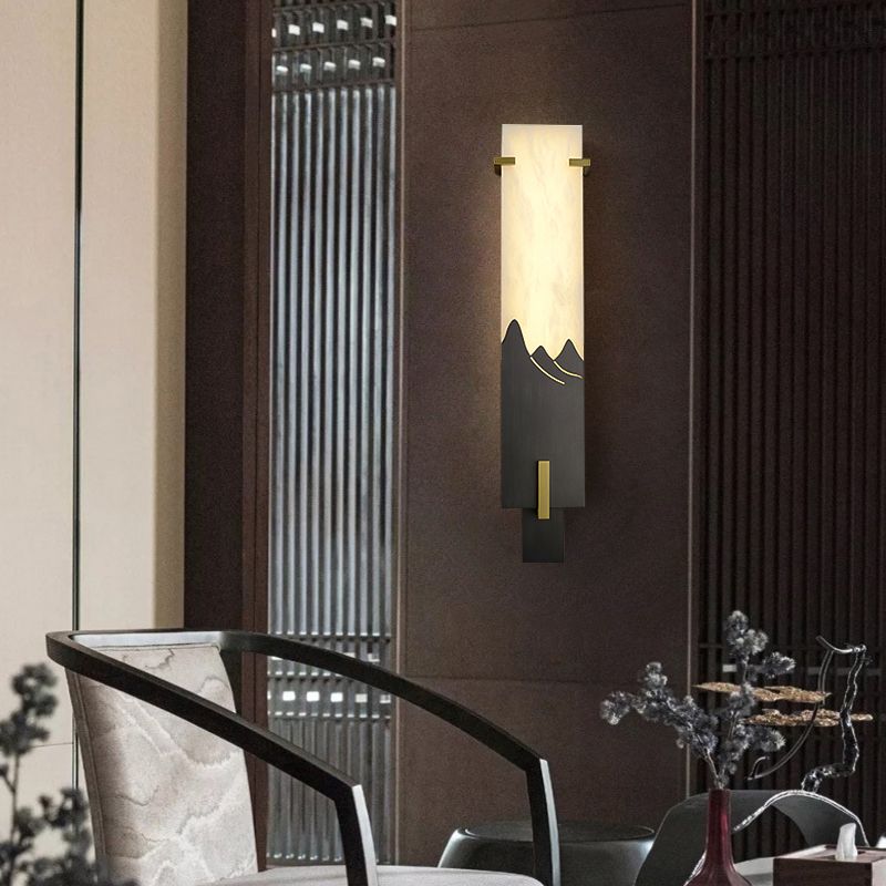 Modern Style Wall Lamp LED Wall Mount Lamp with Stone Shade for Bedroom