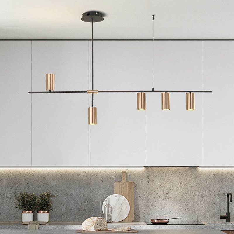 Contemporary Style Cylinder Island Pendants Ideas Metal Island Light Fixtures