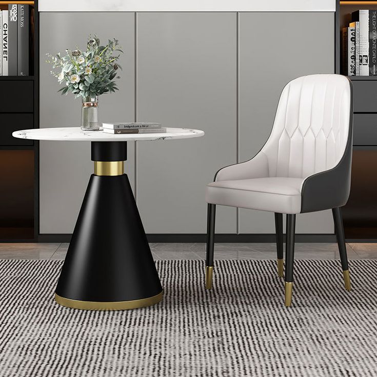 Glam Sintered Stone Dining Table Set Round 1/2/5 Pieces Dining Set