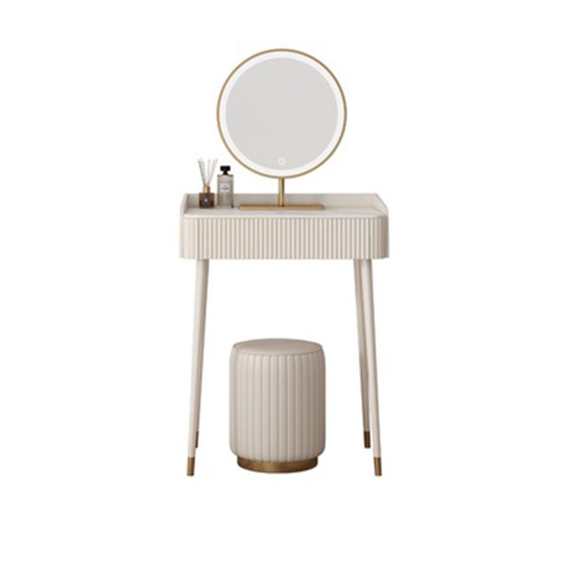Stool Slate Vanity Table White Vanity Set with Lights Mirror
