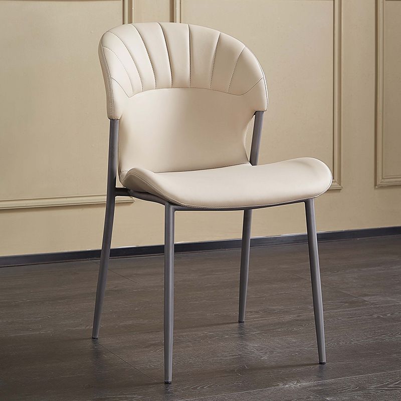 Khaki and Gray Dining Chairs Modern Armless Dining Side Chair