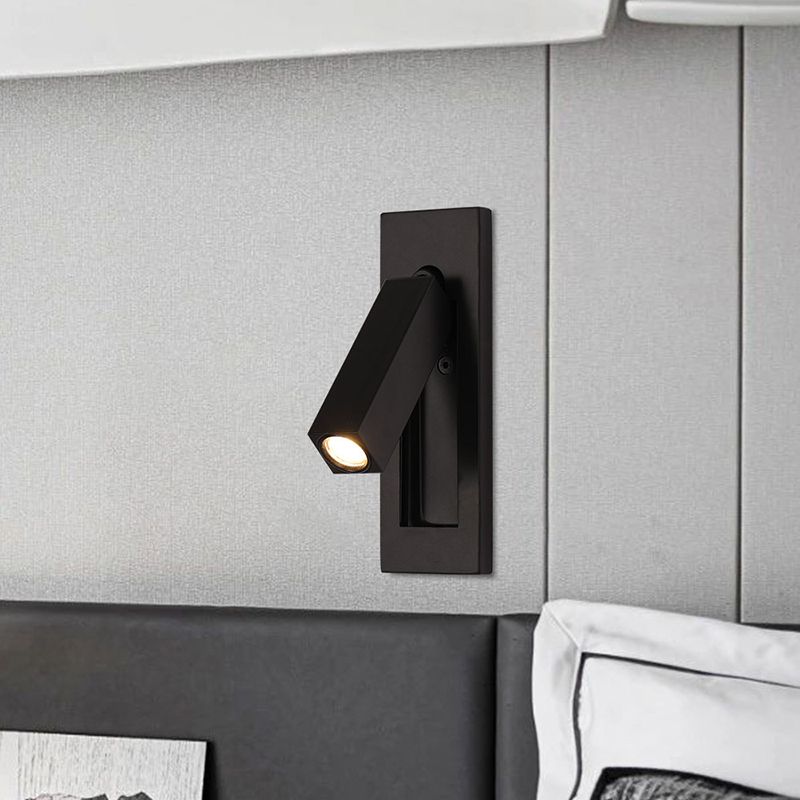 Modern Style Rectangular Wall Lighting Fixture Metal 1 Light Wall Mounted Reading Lights