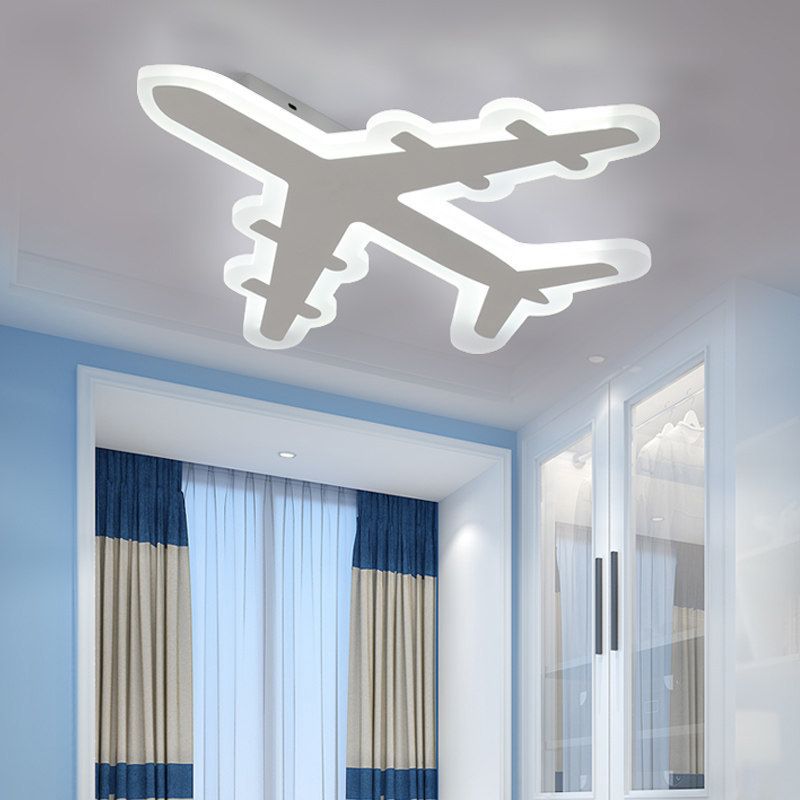 Weiße Flugzeug-Unterputzleuchte, künstlerische Acryl-LED-Deckenleuchte für Schlafzimmer