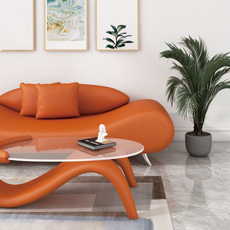 23.62 Inch Tall Curved Armless Sofa Contemporary Sofa for Living Room