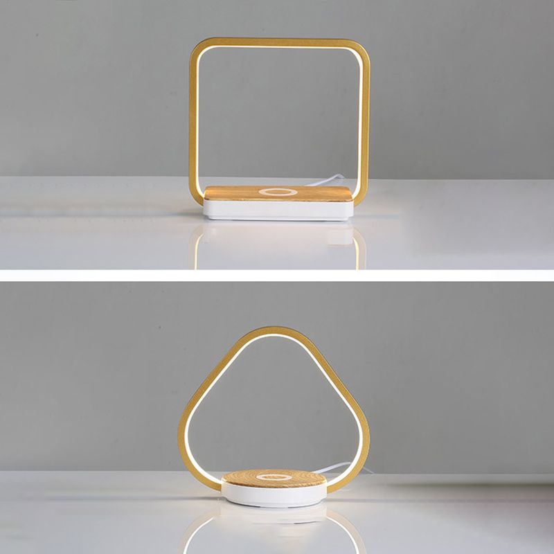 Strip Shade Table Lamp 1-Light LED Desk Light with Aluminum for Bedroom