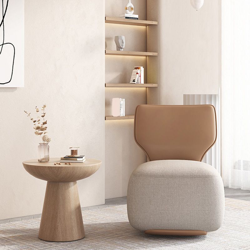 Industrial Upholstered Accent Chair Leather Tight Back Armless Chair