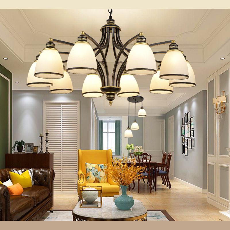 Sputnik Grosted Glass Chandelier Pendant Light Vintage Living Room Chandelier Lighting