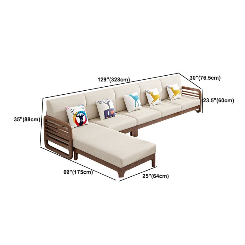 Nordic Fabric Sofa Chaise Living Room Square Arm Cushions Sofa Bed