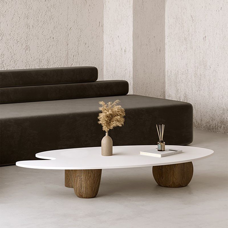Scandinavian Style Coffee Table 3 Legs Wooden Coffee Table in White