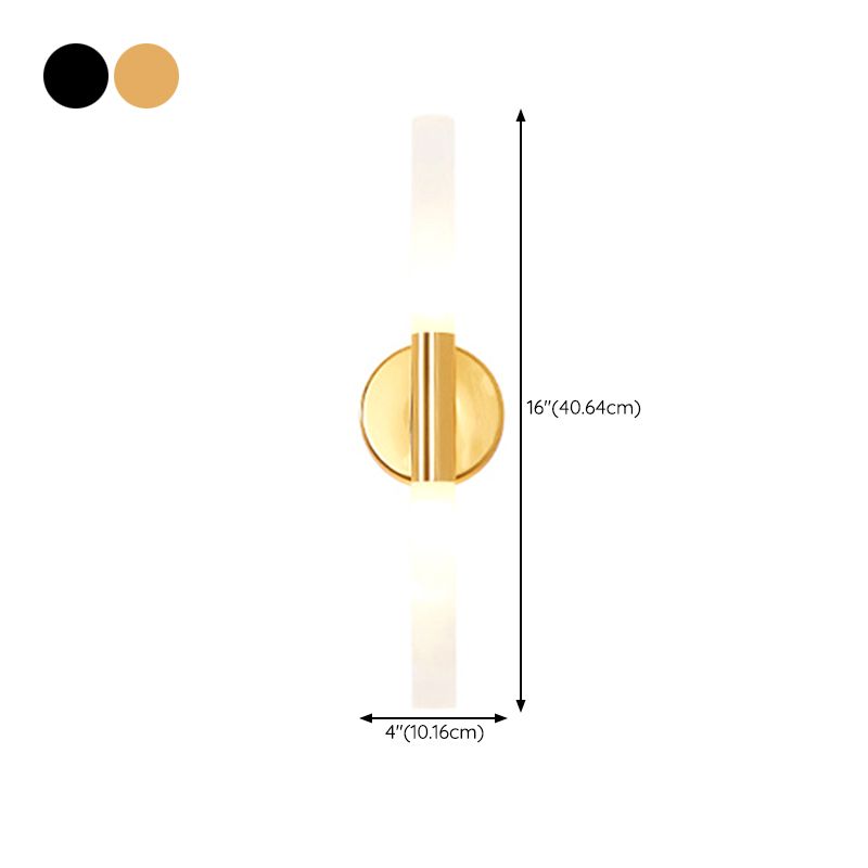 Modern Linear Shape Vanity Light Metal 2 Lights Vanity Lamp for Shower Room