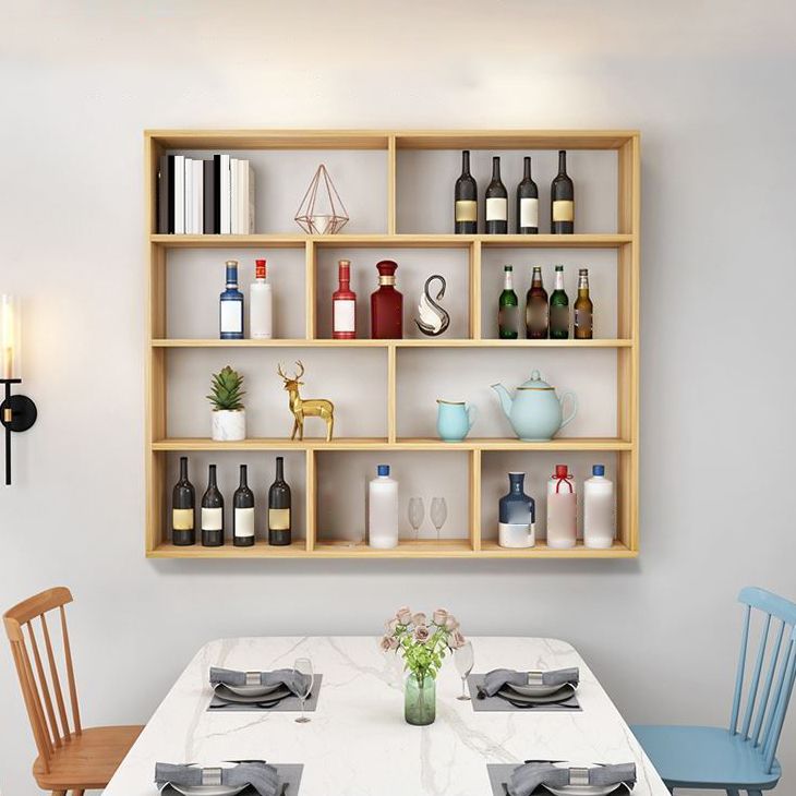 Contemporary Floating Bookshelf Wall Mounted Manufactured Wood Bookcase