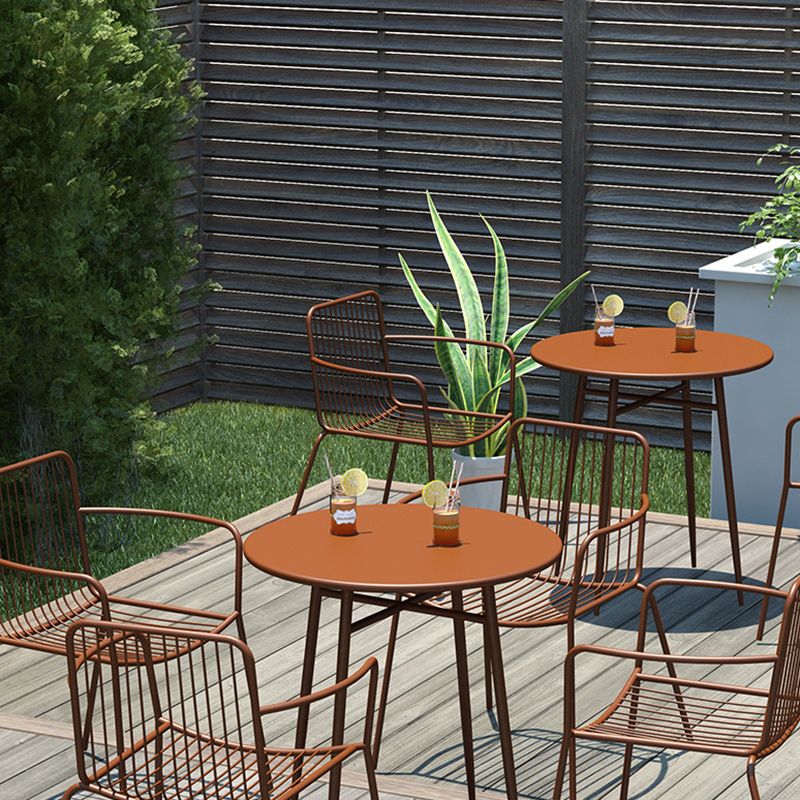 Modern Bistro Dining Table Set 1/3 Pcs Outdoor Round Metal Dining Table and Chairs