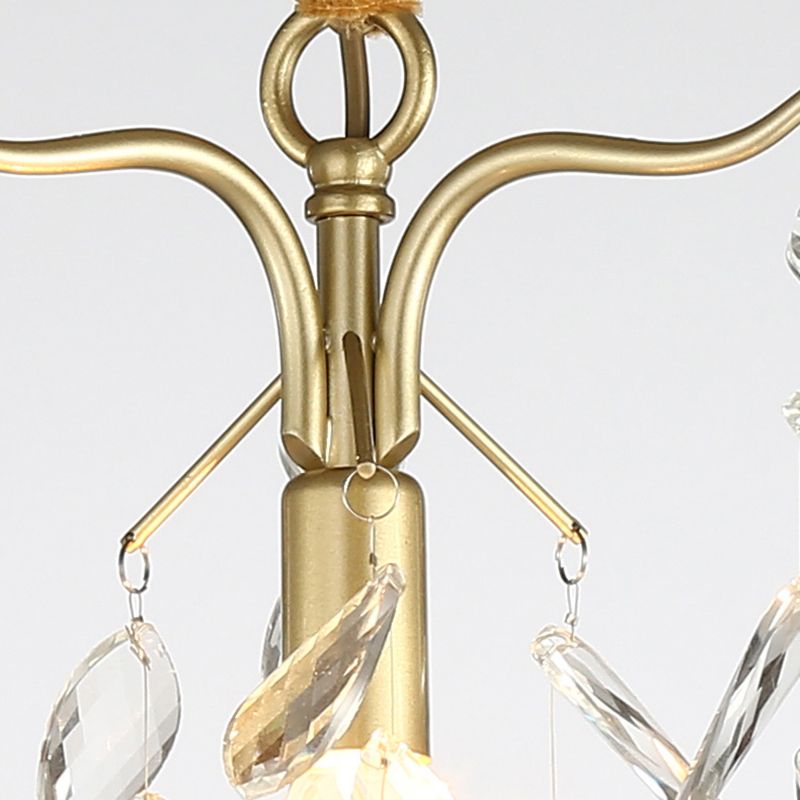 Luz de la lámpara de cristal de lágrimas Luz moderna 1 lámpara de oro de oro ligero para el pasillo