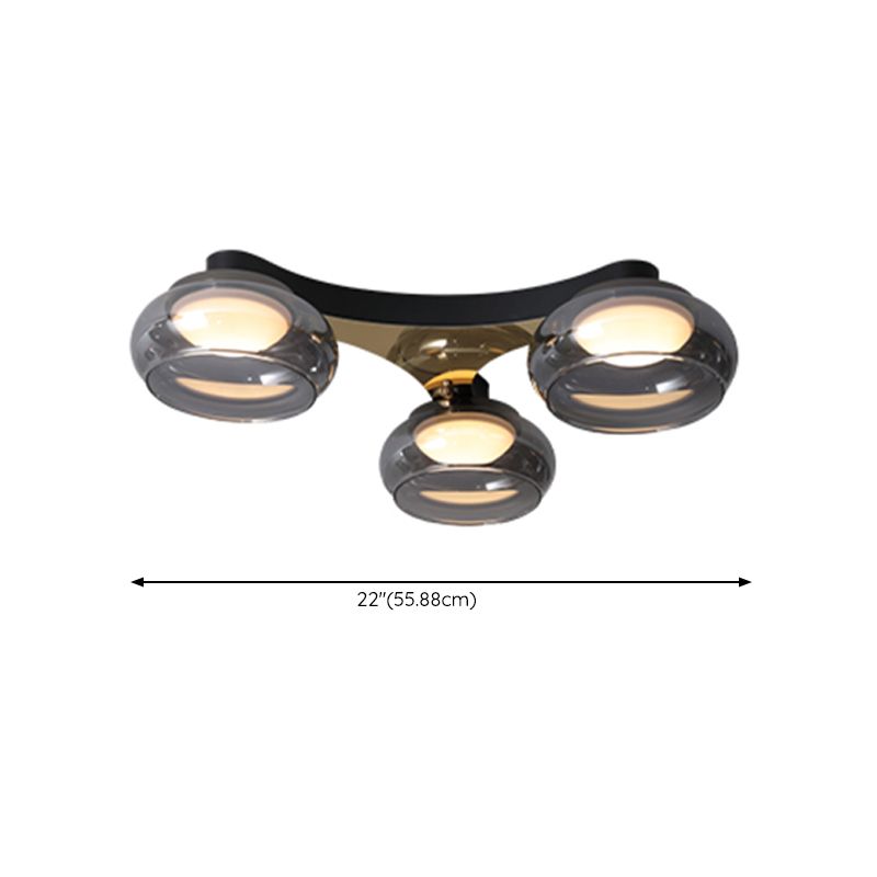 Modernism Flush Mount Glass LED Ceiling Light Fixture for Living Room