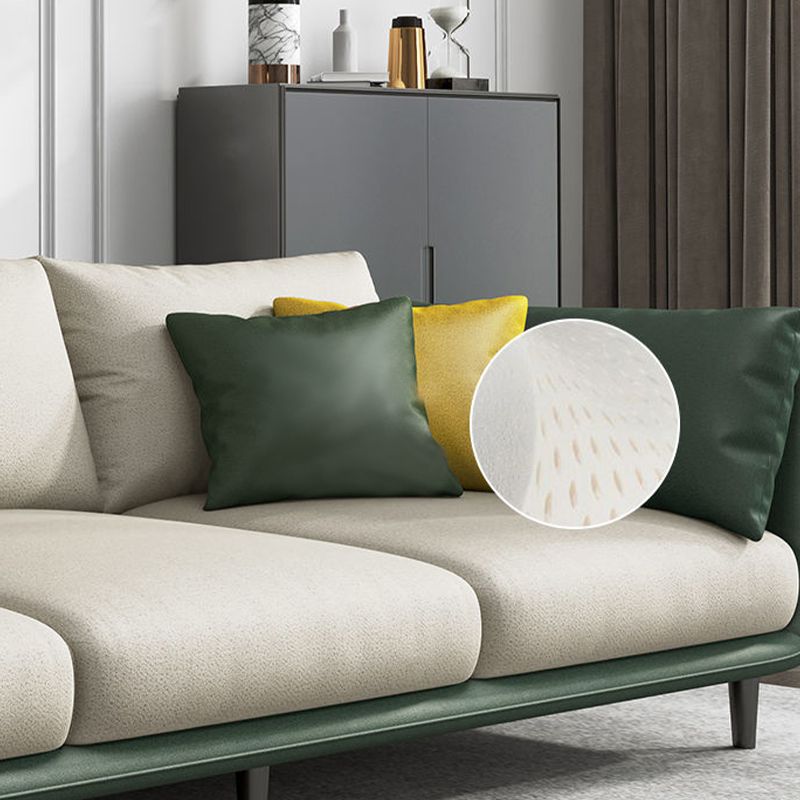 Modern Style Square Armrest Sponge Cushions Fill The Green and White/orange and White Sofa