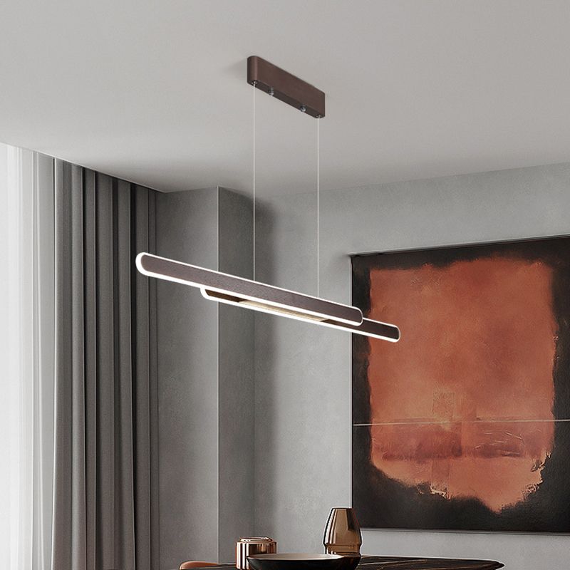 Accensione dell'isola a 2 luci Minimal Style Lampone in metallo a forma lineare
