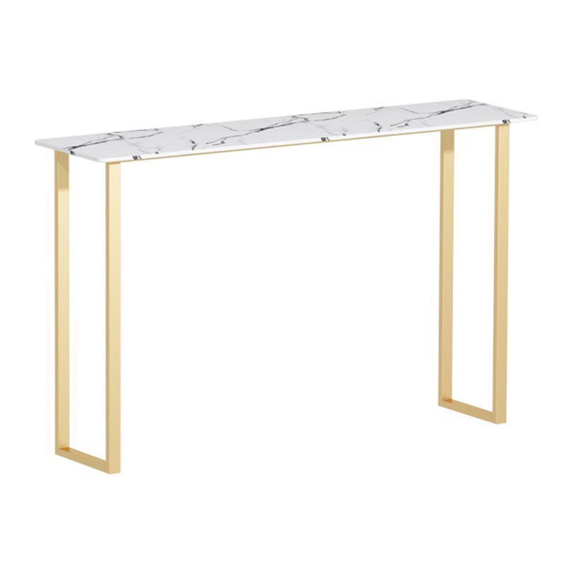 Glam Rectangle Bistro Set 1/5 Pieces Faux Marble Pub Table with Solid Back Stools