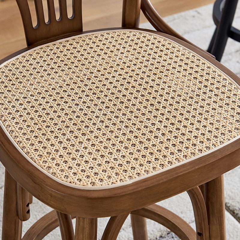 Wood Low Back Bar Height Stool Modern Swivel Armed Bar Stool