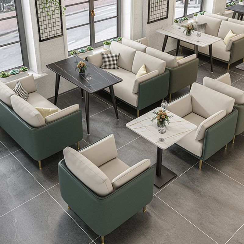 Contemporary Fabric Cushions Sofa 33.46"High Pillow Top Arm Sofa for Restaurant