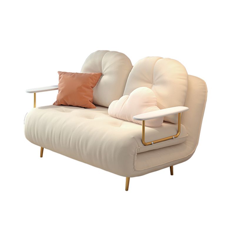 Glam Upholstered Futon and Mattress Pillow Back Folding Futon Frame