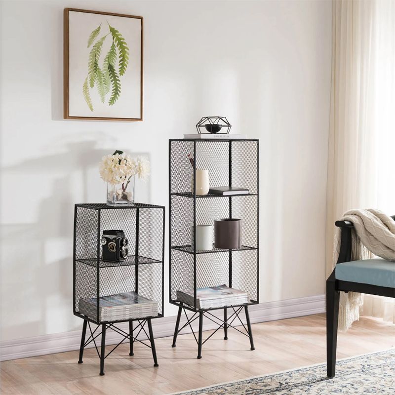 Metal Closed Back Bookshelf Standard Shelves Included Bookcase