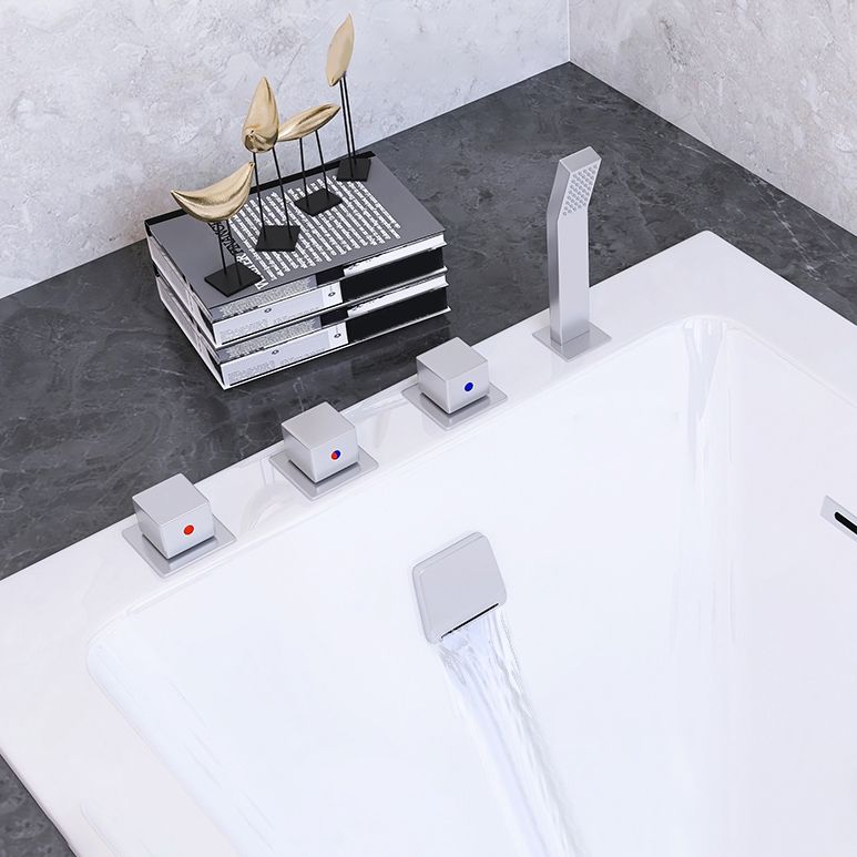 Modern Soaking Acrylic Bathtub Rectangular Drop-in White Bath