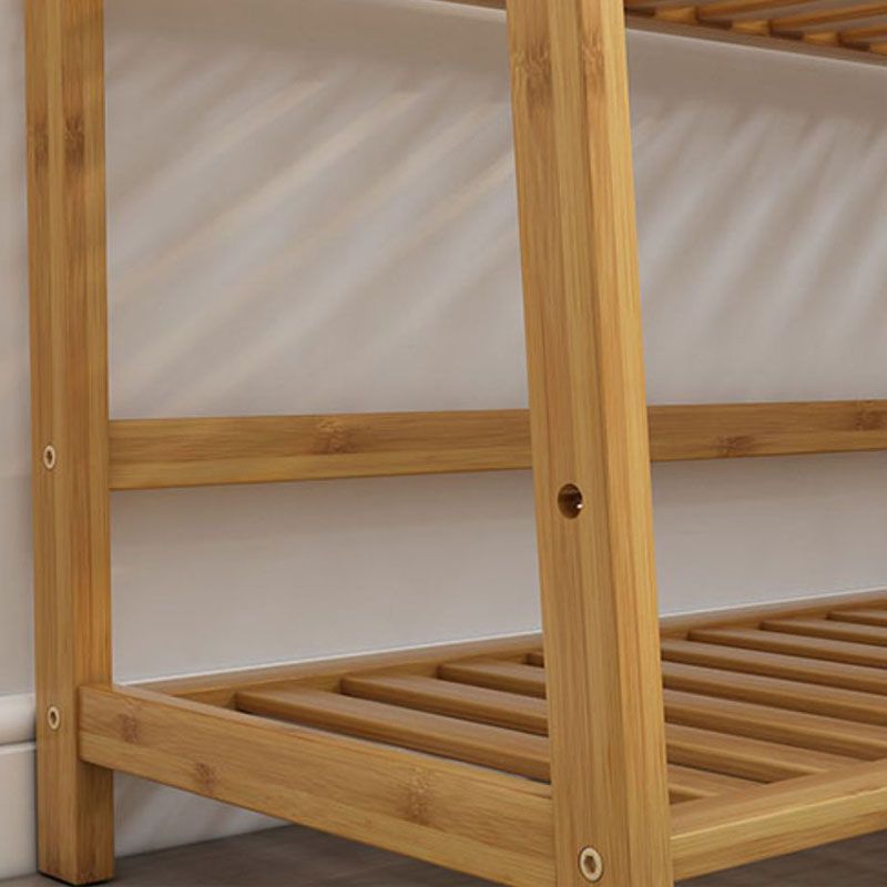 Contemporary Open Back Bamboo Bookshelf Ladder Bookcase with Shelves