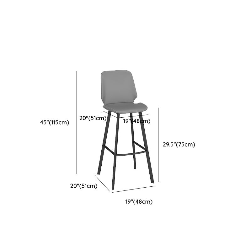 Contemporary Dining Stools Armless Bar Stools with Metal Base