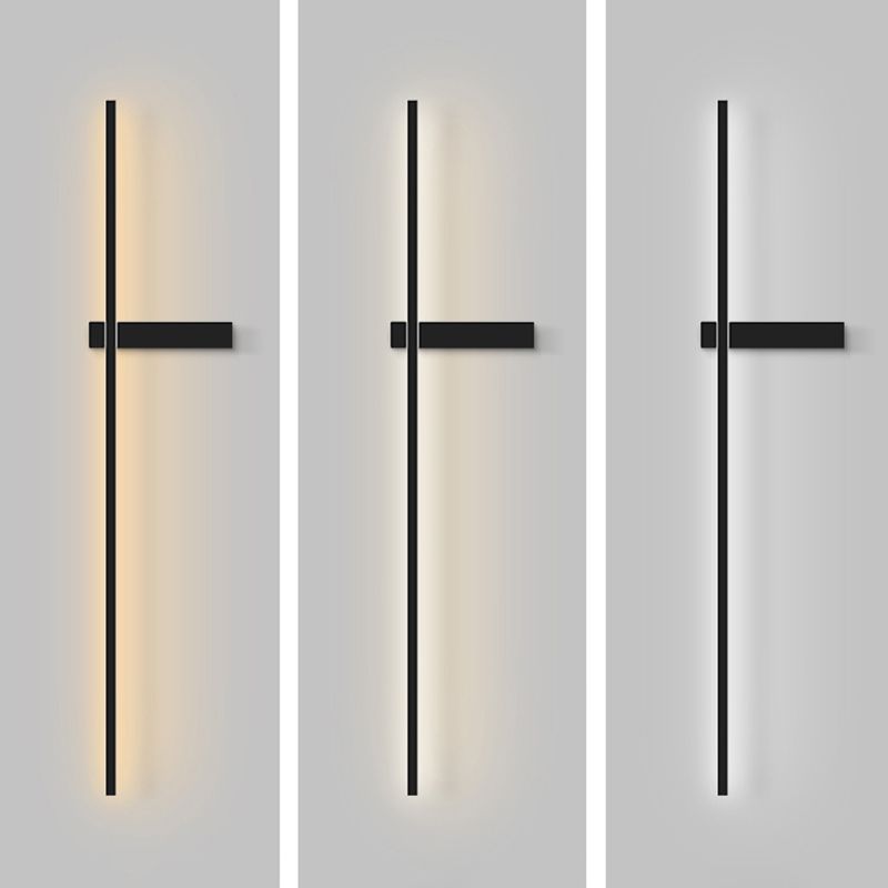 Moderno Minimalista Estilo lineal Luz montado en la pared lineal Ideas de iluminación de pared acrílica para sala de estar