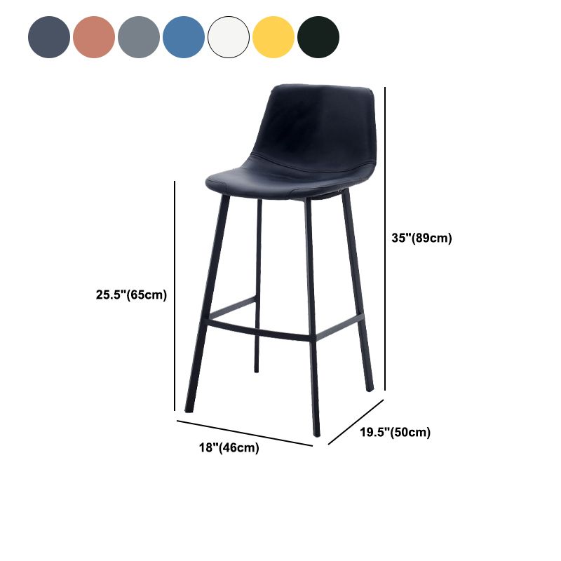 Industrial Style Barstool Indoor Black 4 Legs Bar Stool for Coffee Shop