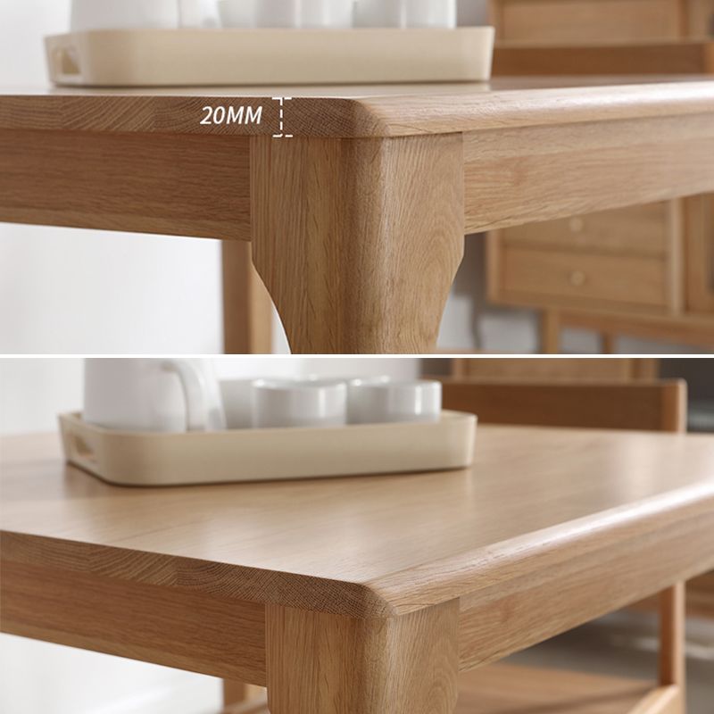 Table à manger carrée industrielle en bois table fixe avec chêne blanc