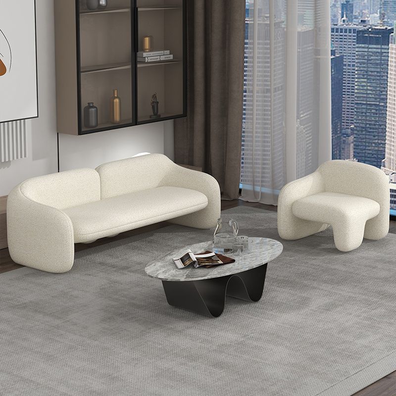 Sofa Couch Contemporary Tight Back Standard Settee Bench in White