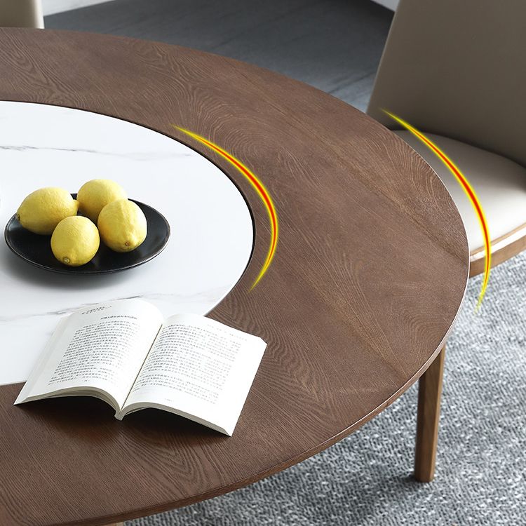 Modern Dining Set 1/4/5/7 Pcs Round Solid Wood Dining Table and Chairs