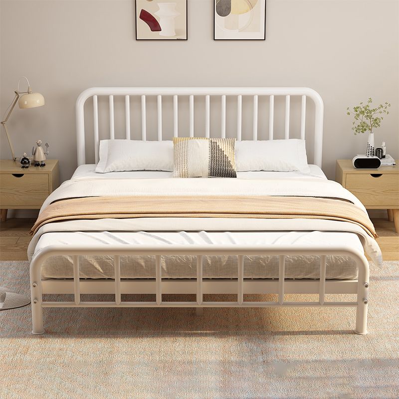 Glam Metal with Headboard Rectangular Slat Solid Color Slat Bed