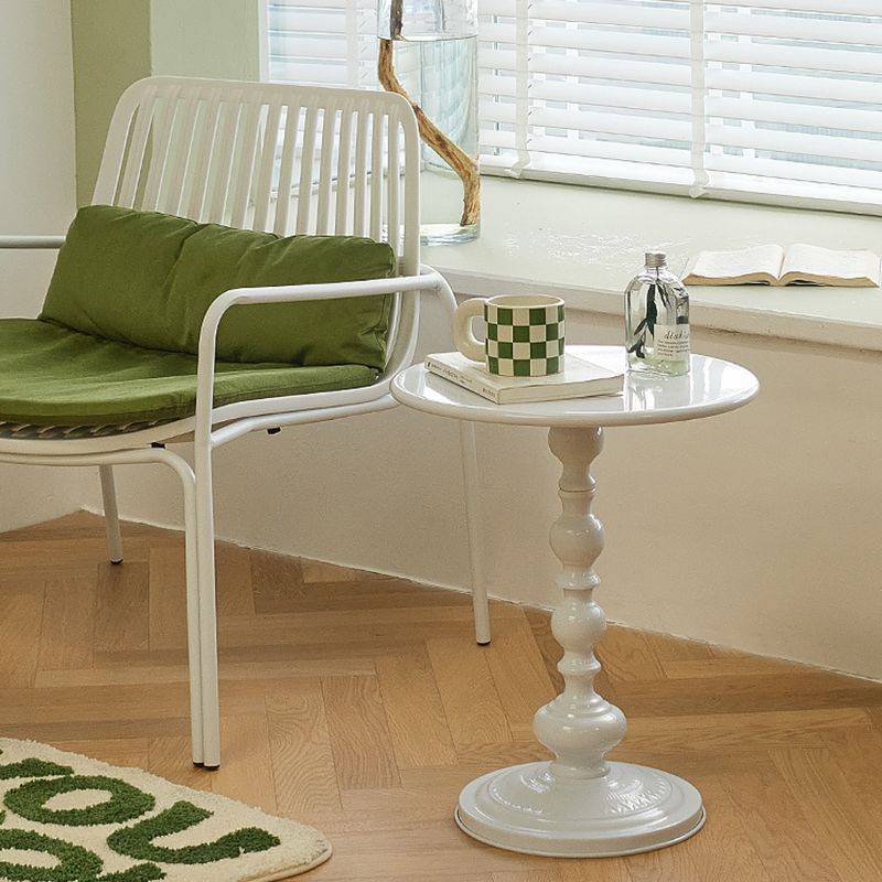 Modernistic Metal Round Side End Table 20.5" Tall Pedestal End Table