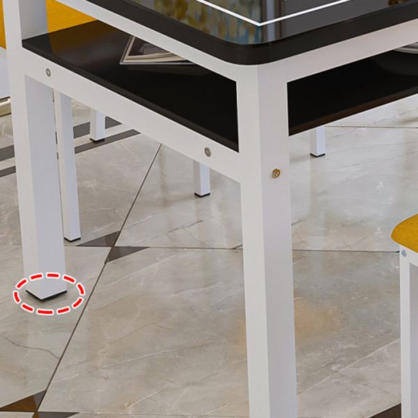 Modern Tempered Glass Desktop Rectangle Dining Table for Dining Room